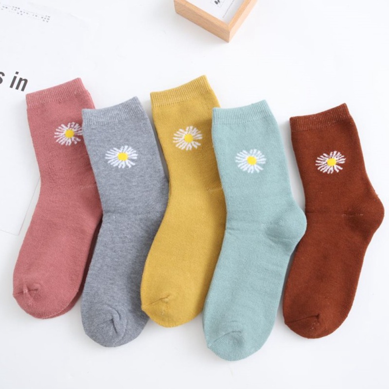 冬季新品 女士雏菊加厚保暖 毛巾底毛圈袜子批发