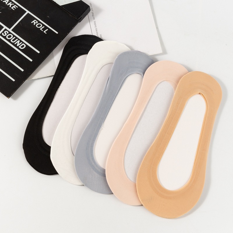 夏季新品 冰丝双圈全硅胶棉底防滑隐形袜船袜子